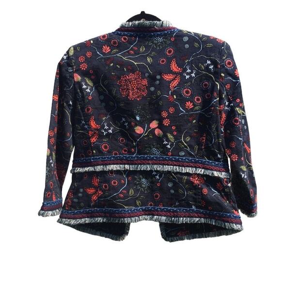 Loft Womens Embroidered Tapestry Jacket Size 0 XS Gypsy Strawberry Fairy Garden - Picture 5 of 12
